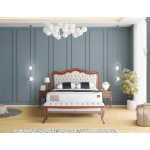 Pat Boxspring SPECIAL cu lada de depozitare, bancuta separata, structura metalica, saltea premium, material catifelat - imagine 2