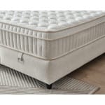 Pat Boxspring ASTRA cu ladă de depozitare, structură metalică, material si saltea premium cu topper integrat - imagine 3
