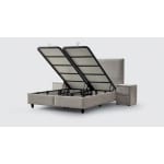 Pat Boxspring COMO cu ladă de depozitare, structura metalica, material și saltea premium cu topper integrat - imagine 4