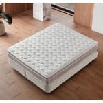 Pat Boxspring COMO cu ladă de depozitare, structura metalica, material și saltea premium cu topper integrat - imagine 5