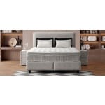 Pat Boxspring COMO cu ladă de depozitare, structura metalica, material și saltea premium cu topper integrat - imagine 2