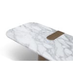 Consolă 160 cm, blat marmură albă, bază metalică alamă cu design arhitectural TRIADA, piesă elegantă pentru interior modern premium - imagine 3