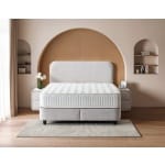 Pat Boxspring COMO PRO cu ladă de depozitare, structură metalică, material si saltea premium, design minimalist - imagine 3