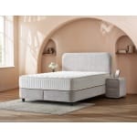 Pat Boxspring COMO PRO cu ladă de depozitare, structură metalică, material si saltea premium, design minimalist - imagine 4