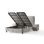 Pat Boxspring COMO PRO cu ladă de depozitare, structură metalică, material si saltea premium, design minimalist - imagine 6