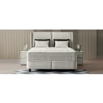 Pat Boxspring DIANA cu ladă de depozitare, structură metalică, material si saltea premium cu topper integrat - imagine 3