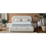 Pat Boxspring THALUMA cu ladǎ de depozitare, structurǎ metalicǎ si saltea premium cu topper integrat - imagine 2