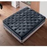 Pat Boxspring MADRID cu ladă de depozitare, structură metalică, saltea premium cu topper integrat, material catifelat - imagine 4