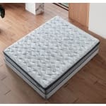 Pat Boxspring PARMA cu lada de depozitare, structura metalica, saltea premium cu topper integrat, material catifelat - imagine 6