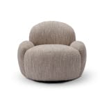 Fotoliu modern pentru living 84 cm, tapițerie bouclé bej, design compact și confortabil EDDA - imagine 2