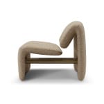 Fotoliu modern pentru living 73 cm, tapițerie textilă crem-bej, design compact și confortabil LUNAR - imagine 3