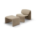 Fotoliu modern pentru living 73 cm, tapițerie textilă crem-bej, design compact și confortabil LUNAR - imagine 6