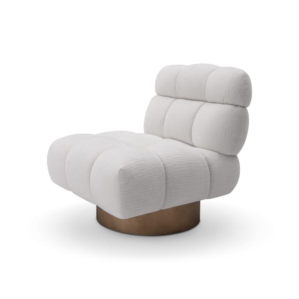 Fotoliu modern pentru living 73 cm, tapițerie bouclé crem, design compact și confort premium NIMBUS