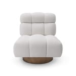 Fotoliu modern pentru living 73 cm, tapițerie bouclé crem, design compact și confort premium NIMBUS - imagine 2