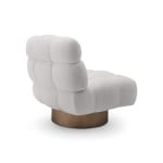 Fotoliu modern pentru living 73 cm, tapițerie bouclé crem, design compact și confort premium NIMBUS - imagine 3