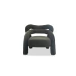 Fotoliu modern pentru living 85 cm, tapițerie textilă gri închis, design sculptural și confortabil NODO - imagine 2