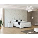 Pat Boxspring LEAF cu ladă de depozitare, structura metalica, material și saltea premium, capatai customizabil