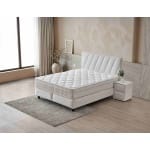 Pat Boxspring SIESTA cu ladă de depozitare, structura metalica, material și saltea premium cu topper integrat