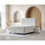 Pat Boxspring HUGO cu ladă de depozitare, structura metalica, material și saltea premium, design modern - imagine 2