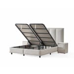 Pat Boxspring ASTORIA cu lada de depozitare, structura metalica, saltea premium cu topper integrat, material premium - imagine 5