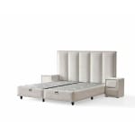 Pat Boxspring ASTORIA cu lada de depozitare, structura metalica, saltea premium cu topper integrat, material premium - imagine 6