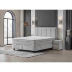 Pat Boxspring ROYCE cu ladă de depozitare, structura metalica, material și saltea premium cu topper integrat - imagine 2