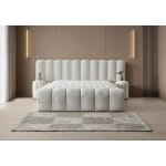 Pat Boxspring CARLA cu ladă de depozitare, structura metalica, material și saltea premium, design modern - imagine 2