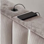Pat Boxspring STARLIGHT cu lada de depozitare, saltea si material premium, structura metalica, LED-uri si charger USB integrate in capatai - imagine 3