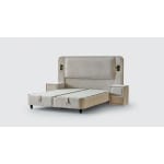 Pat Boxspring TULUM cu lada de depozitare, structura metalica, saltea premium cu topper integrat, LED-uri incorporate in capatai. - imagine 4