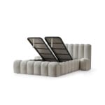 Pat Boxspring CARLA cu ladă de depozitare, structura metalica, material și saltea premium, design modern - imagine 3