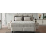 Pat Boxspring PAROS cu ladă de depozitare, structura metalica, material și saltea premium cu topper integrat - imagine 3