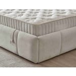 Pat Boxspring ALLURE PRO cu ladă de depozitare, structura metalica, material si saltea premium, LED-uri integrate in capatai - imagine 6
