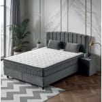 Pat Boxspring COSTA cu ladă de depozitare, structura metalica, material și saltea premium, design modern