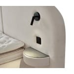 Pat Boxspring ELYSIA cu lada de depozitare, structura metalica, saltea premium cu topper integrat, LED-uri și noptiere incluse cu sticlă securizată - imagine 5