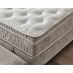 Pat Boxspring MAJESTIC cu ladǎ de depozitare, structurǎ metalicǎ, saltea premium cu topper integrat, LED-uri integrate în căpătâi - imagine 3