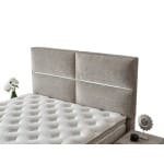 Pat Boxspring MAJESTIC cu ladǎ de depozitare, structurǎ metalicǎ, saltea premium cu topper integrat, LED-uri integrate în căpătâi - imagine 4