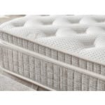 Pat Boxspring MAJESTIC cu ladǎ de depozitare, structurǎ metalicǎ, saltea premium cu topper integrat, LED-uri integrate în căpătâi - imagine 5