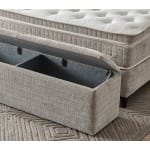 Pat Boxspring MAJESTIC cu ladǎ de depozitare, structurǎ metalicǎ, saltea premium cu topper integrat, LED-uri integrate în căpătâi - imagine 7