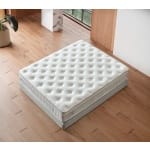 Pat Boxspring MAJESTIC cu ladǎ de depozitare, structurǎ metalicǎ, saltea premium cu topper integrat, LED-uri integrate în căpătâi - imagine 10