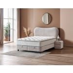 Pat Boxspring LUNARO cu lada de depozitare, structura metalica, saltea premium cu topper integrat, material premium - imagine 2