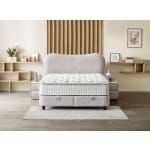 Pat Boxspring LUNARO cu lada de depozitare, structura metalica, saltea premium cu topper integrat, material premium - imagine 3