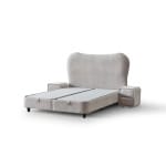 Pat Boxspring LUNARO cu lada de depozitare, structura metalica, saltea premium cu topper integrat, material premium - imagine 7