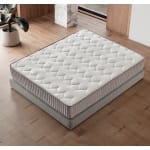 Pat Boxspring STARLIGHT cu lada de depozitare, saltea si material premium, structura metalica, LED-uri si charger USB integrate in capatai - imagine 6