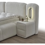 Pat Boxspring MERIVO PRO cu lada de depozitare, structura metalica, saltea premium cu topper integrat, LED-uri integrate in capatai, material premium - imagine 5