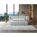 Pat Boxspring MERIVO PRO cu lada de depozitare, structura metalica, saltea premium cu topper integrat, LED-uri integrate in capatai, material premium - imagine 2