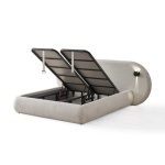 Pat Boxspring THALUMA PRO cu lada de depozitare, structura metalica, material si saltea premium cu topper integrat, LED-uri incorporate in capatai - imagine 5