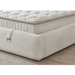 Pat Boxspring THALUMA PRO cu lada de depozitare, structura metalica, material si saltea premium cu topper integrat, LED-uri incorporate in capatai - imagine 3