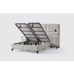 Pat Boxspring MATHILDA cu ladă de depozitare, structura metalica, material și saltea premium cu topper integrat, LED-uri incorporate in capatai - imagine 4