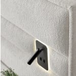 Pat Boxspring MATHILDA cu ladă de depozitare, structura metalica, material și saltea premium cu topper integrat, LED-uri incorporate in capatai - imagine 6