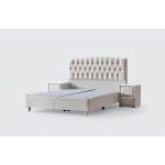 Pat Boxspring MONZA cu ladă de depozitare, structura metalica, material și saltea premium cu topper integrat, design modern - imagine 3